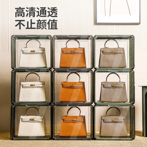 Bubble Mart bag storage box, acrylic stacking doll display stand, transparent figure dustproof box