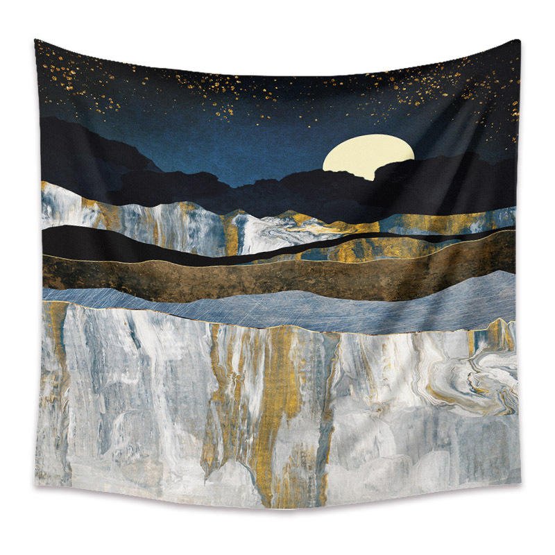 Bohemian Moon Mountain Painting Wall Cloth Decoration Tapestry Wholesale Nihaojewelry display picture 116