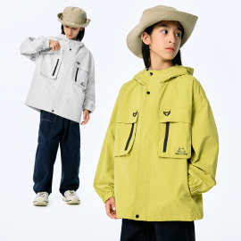 DK童装25秋款女男童山系防水冲锋衣儿童中大童百搭户外休闲外套潮