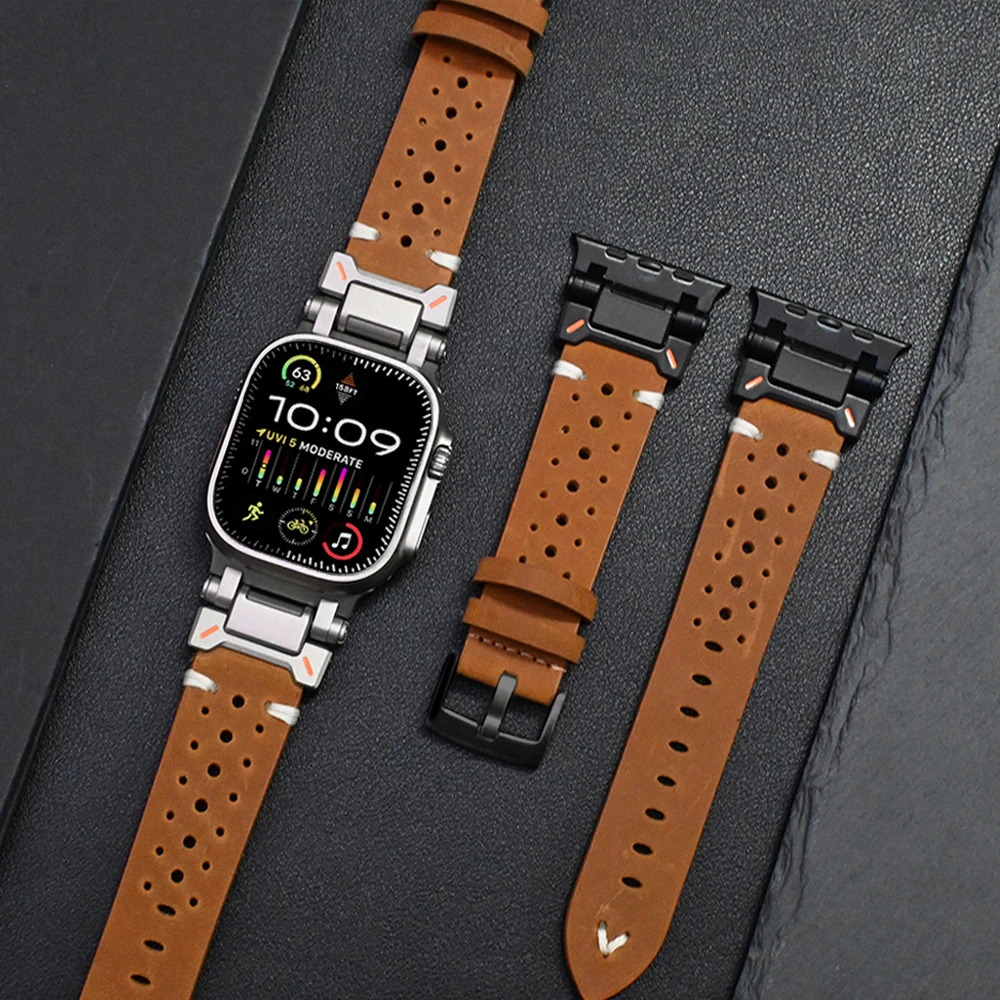 Genuine Leather Band - Titanium Black