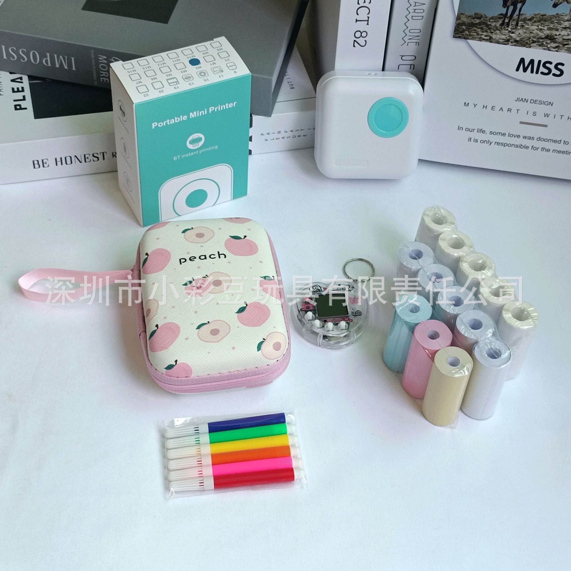 M2 블루 + 감열지 5개 + 접착지 5개 + 색종이 3개 + 색펜 + 가방 + 전자 애완동물