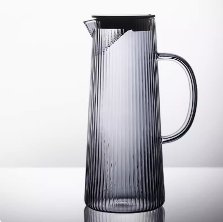 Creativo alto borosilicato de vidrio vertical tetera de agua fría taza de mesa de té sala de estar tetera de agua fría tetera de agua caliente tetera de bebida de jugo