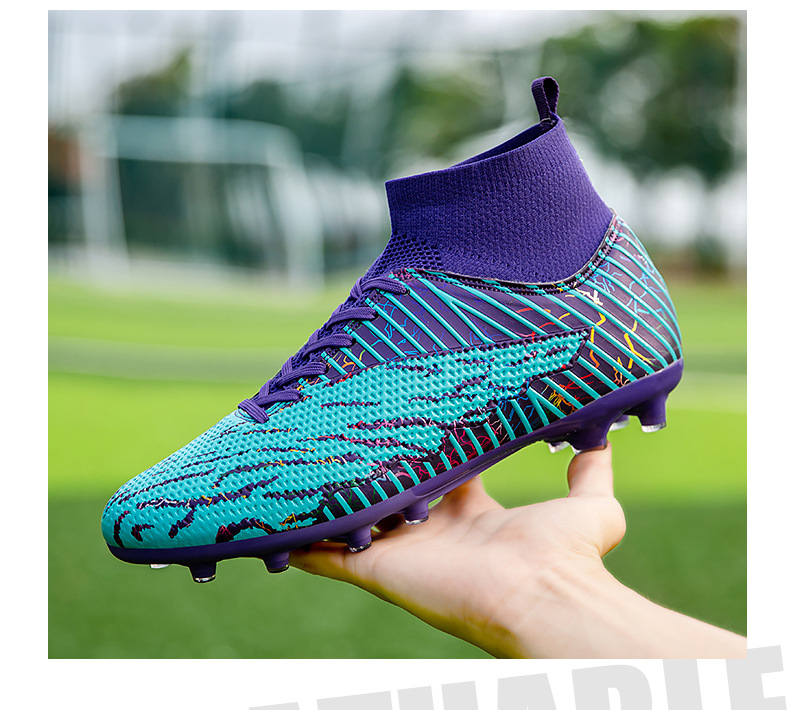 Football High Top 2024 Autumn New Camo Boys' Professional Training Long Broken Nail Large Sports Shoes_voghion.com