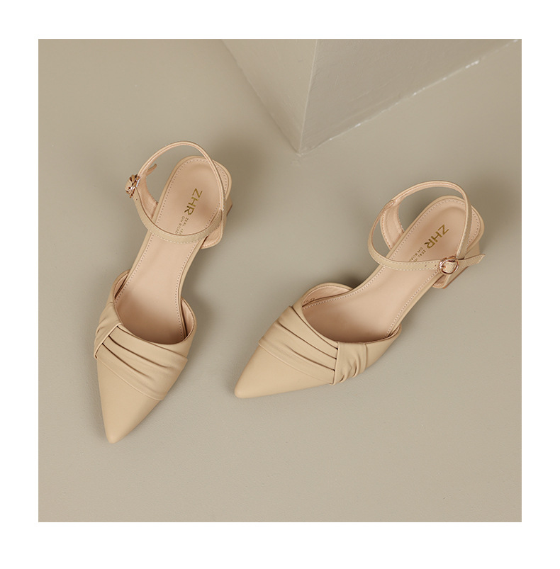 Sandal nữ mũi nhọn quai ngang phong cách Hàn Quốc — BL135 màu đen chi tiết 22