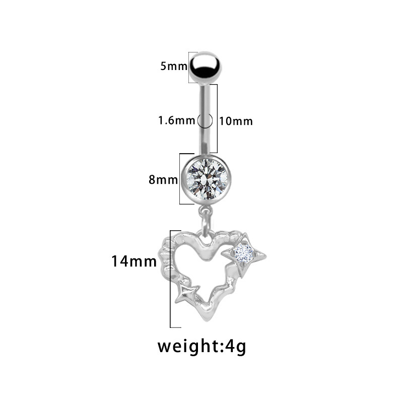 Navel Belly Button Ring With Butterfly Pendant Piercing Jewelry_voghion.com