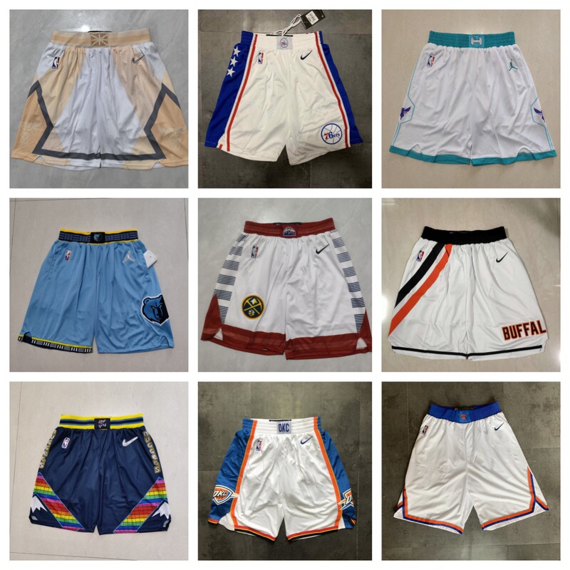 Cross-Border 25Th Season Embroidered Jordan Shorts Timberwolves Bucks Spurs Clippers Thunder Suns Basketball Shorts