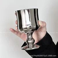 Французская запись Роскошная винтажная плиссированная чашка с гальваническим покрытием Высокоценная Бытовая чашка для напитков Фруктовое вино Чашка с высокими ножками Стекло Красное вино