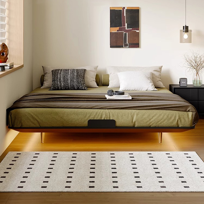 Cama de acero al carbono ambientalmente respetuosa con la cama sin cabeza de suspensión dormitorio pequeño doble marco de cama de suspensión de 1,5 metros sin cama de respaldo 0 pegamento