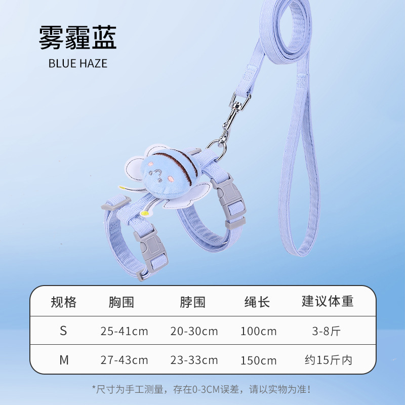 abeja de tracción correa de pecho en forma de I para mascotas de lana felina de tracción para gatos caminando correa de pecho de cuerda felina fábrica