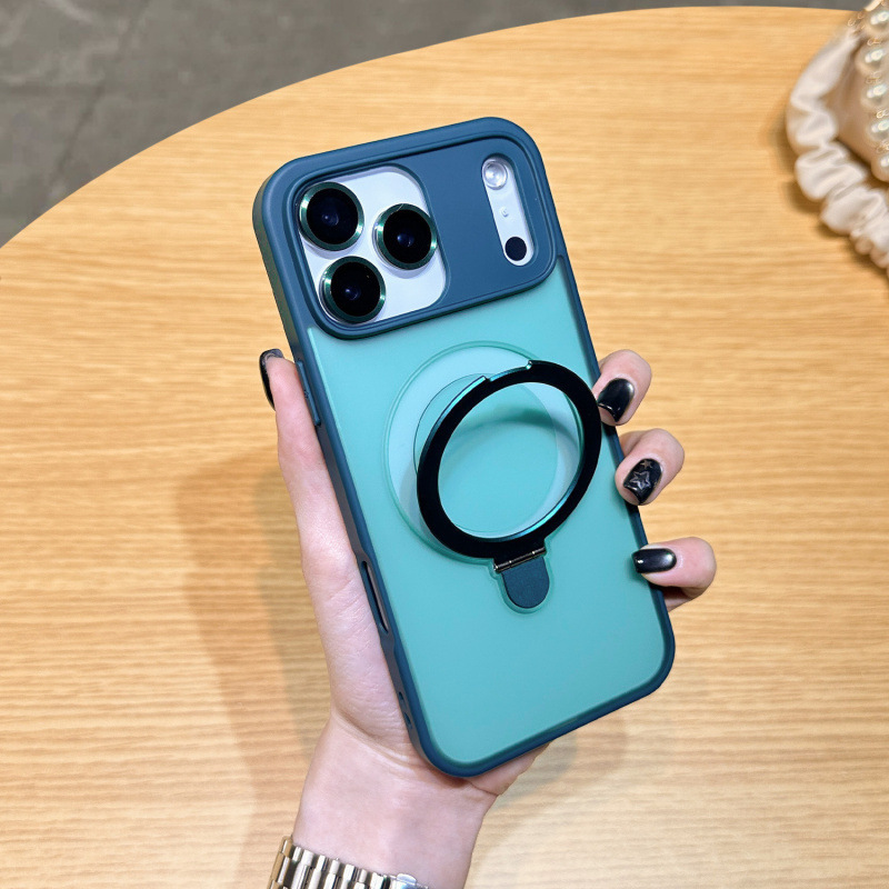 适用iPhone17PROMAX手机壳肤感磁吸支架苹果17带镜头膜防摔保护套|undefined
