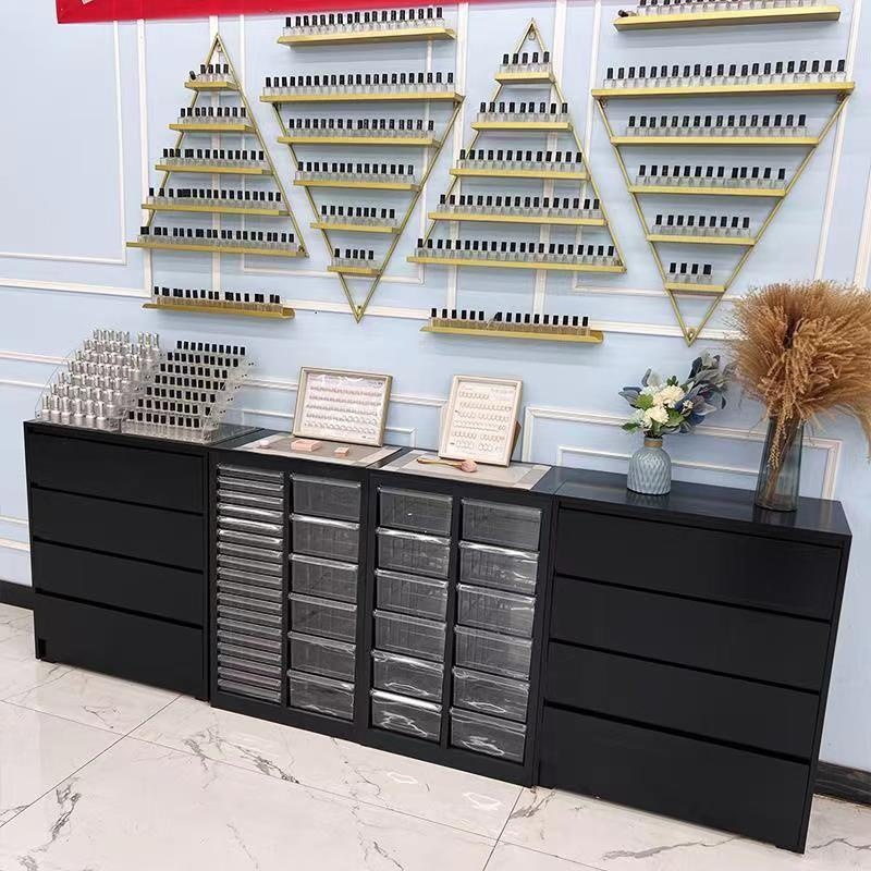 美甲柜子展示柜美甲店院指甲油落地柜子甲油胶收纳储物柜抽式储柜