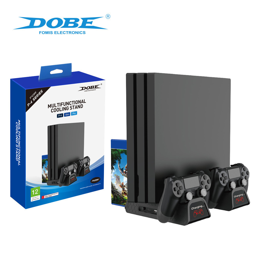 PS4 / SLIM / RPO Multipurpose Fan Base Bracket con mango de almacenamiento de disco con indicador de doble carga