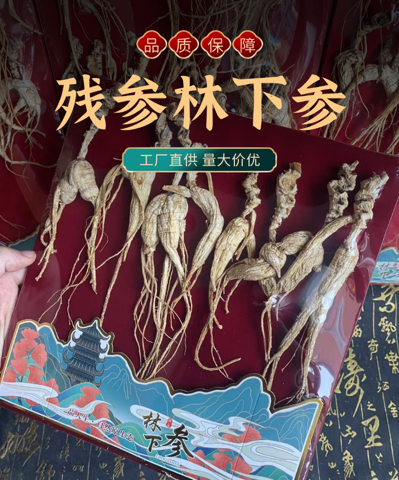 Dried Forest Ginseng Root Slices 50g Wild-Simulated Ginseng for Cooking and Decoction overview