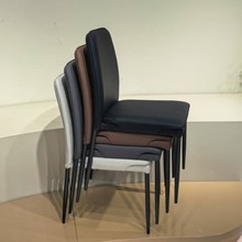 意式极简轻奢家用餐椅现代酒店餐厅皮椅网红可堆叠包布靠背凳子