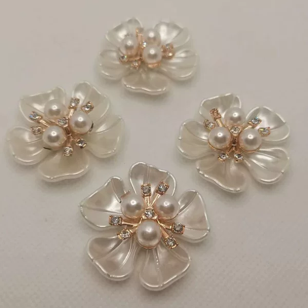 Five-petal Flower with Flower Heart Handmade DIY Material Plastic Flower with Stamen New Style Hair Accessories Popular Jewelry