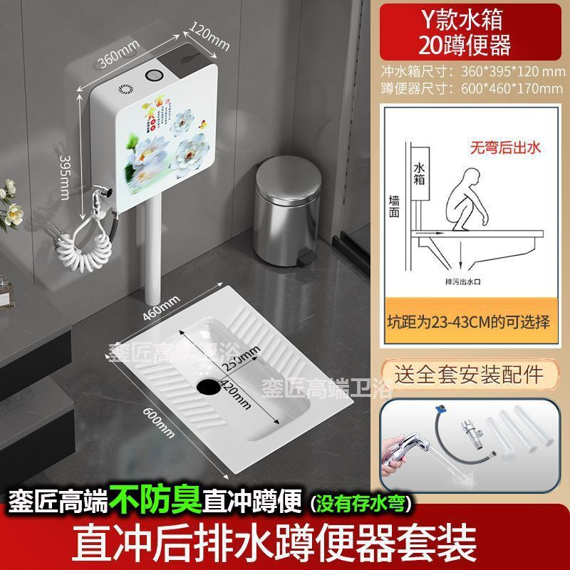 品牌蹲便器水箱卫生间后排蹲坑便池大便器蹲便器大号特大号家用|undefined