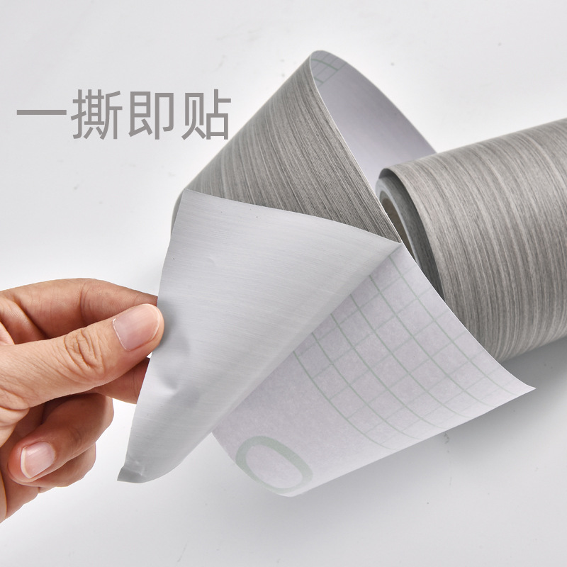 Línea de zócalos al por mayor transfronteriza línea de zócalos autoadhesivo grano de madera zócalos línea Etiqueta de pared impermeable ventana Marco de la puerta PVC muebles renovación etiqueta engomada