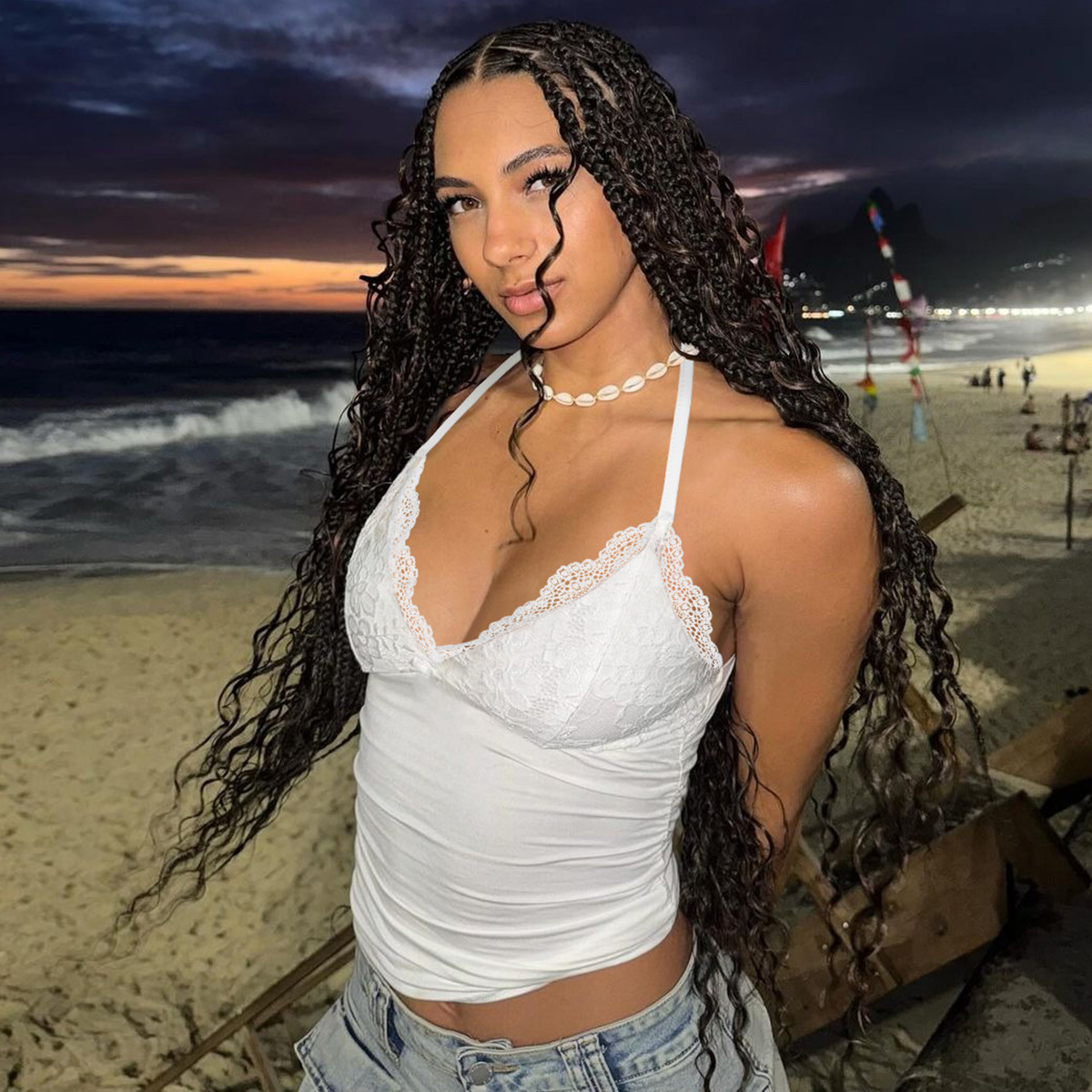 Women's Clothing Women's Lace Trim Backless Strapless Bralette Vest Fashionable Sexy Style Autumn For Formal & Casual For Women_ecoleips.com