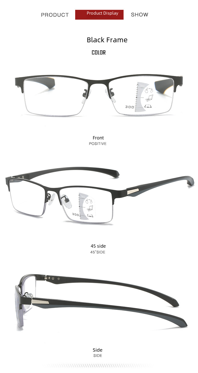 Multi-focus color-changing reading glasses new European and American automatic zoom reading glasses far and near dual-purpose reading manufacturers wh_voghion.com