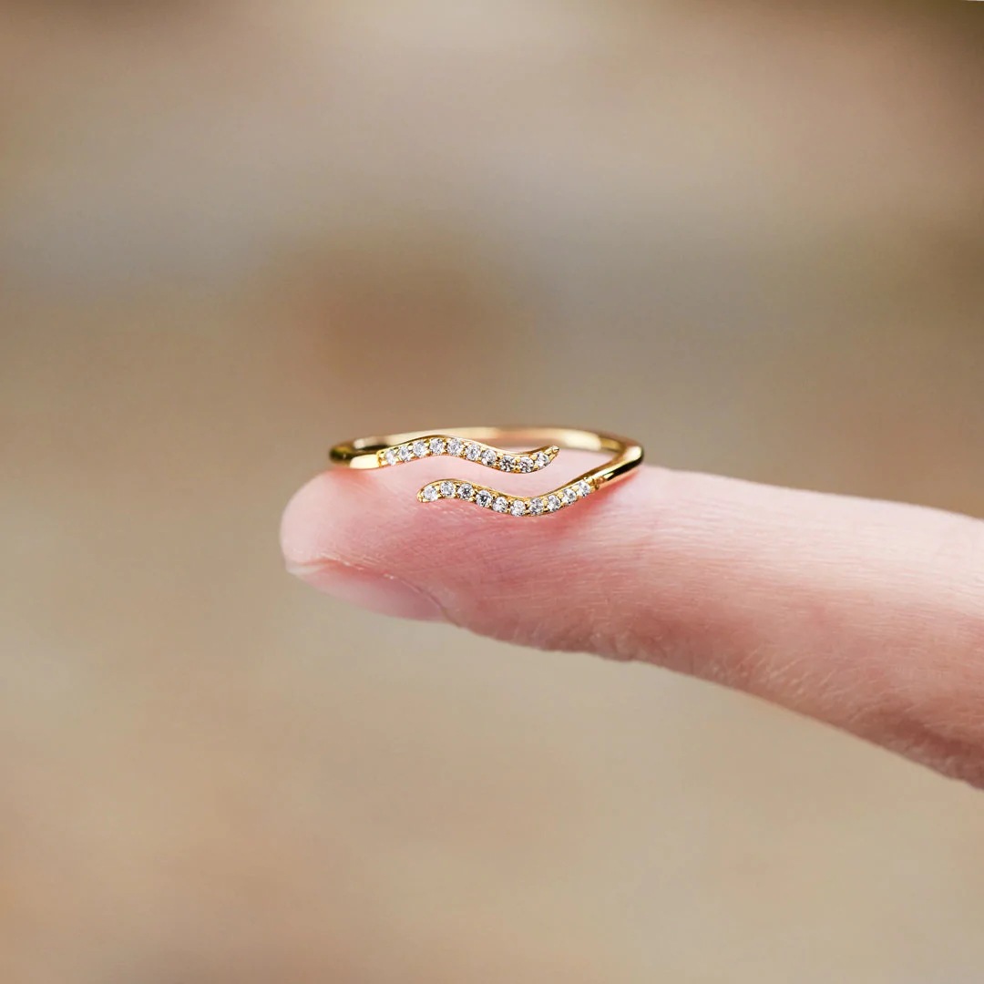 Women's Gender Plating, Inlay Design 925 Sterling Silver Zircon Geometric Open Rings