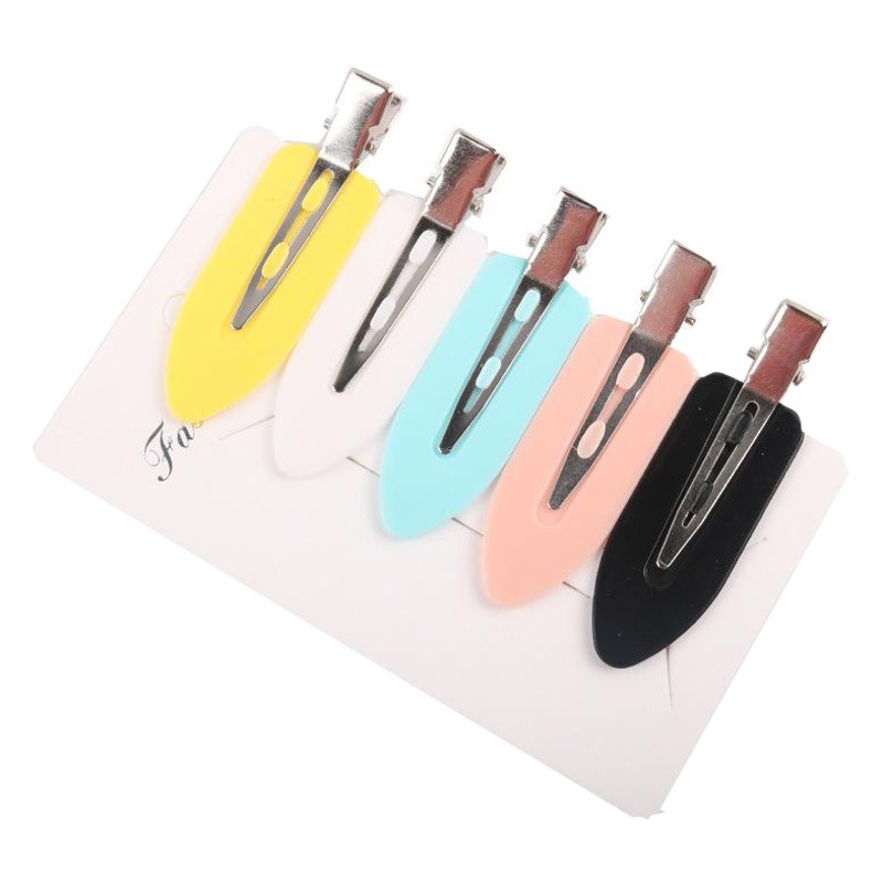 Xiao Zhan Style Seamless Hair Clip for Women, Japanese Style Makeup Bangs Hairpin, Leaf-Shaped Duckbill Clip, Cream Glue Accessories for Stray Hair