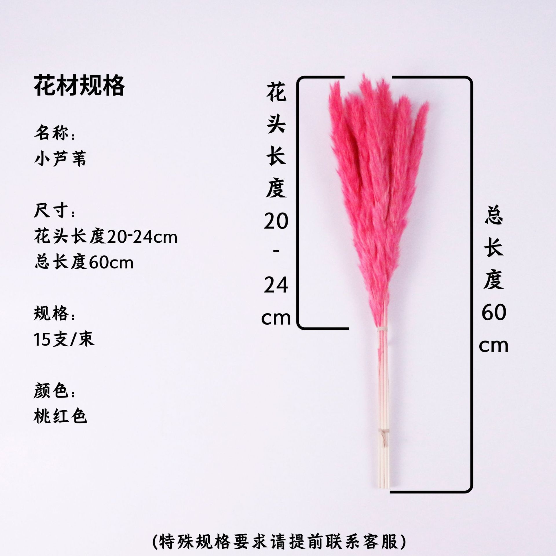 복숭아 꽃 머리 20-24cm