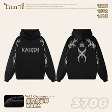 TILANI男装欧美潮牌重磅370G摇粒绒连帽男女卫衣3D反光痞帅男卫衣