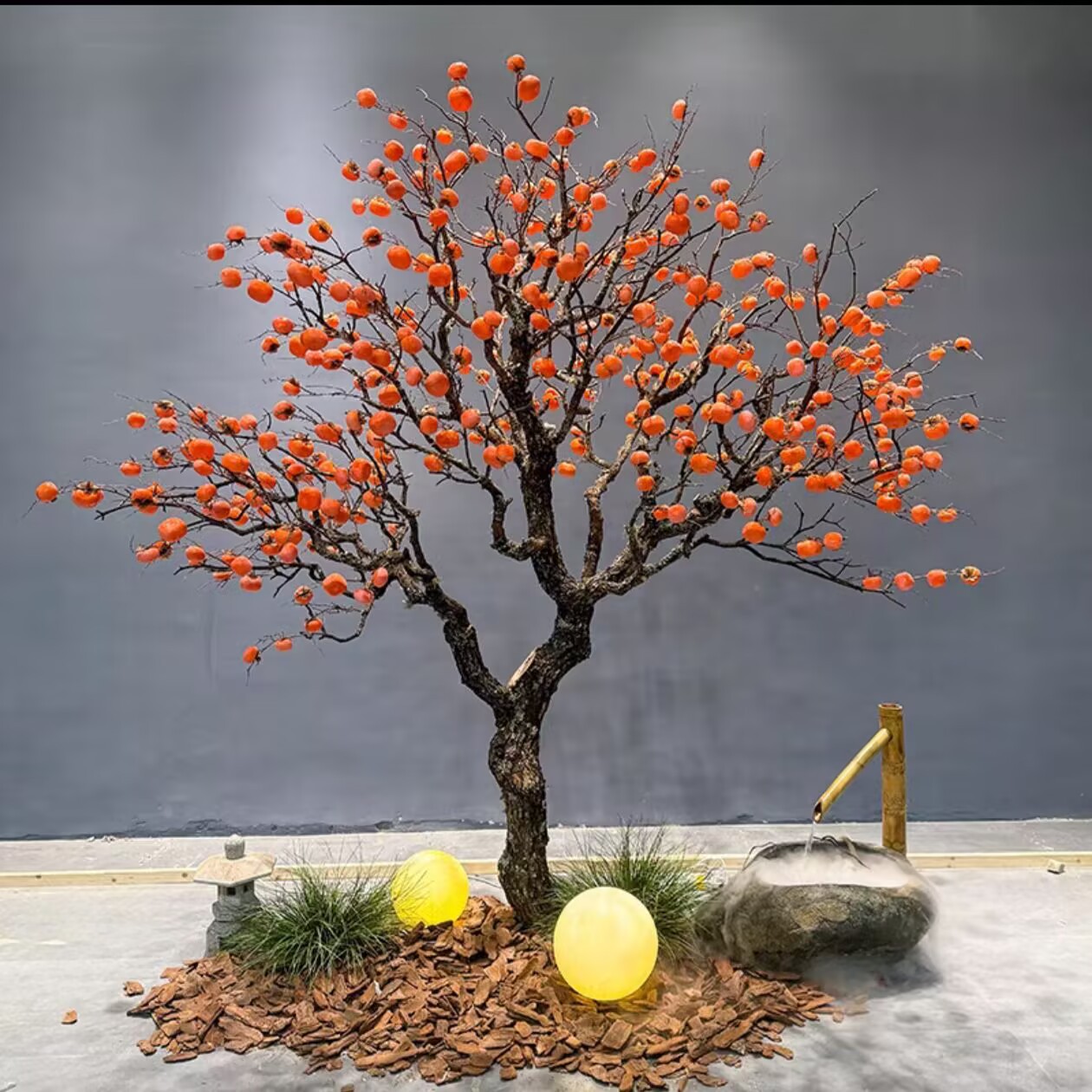 Simulated persimmon tree New Year red envelope wishing tree landing…