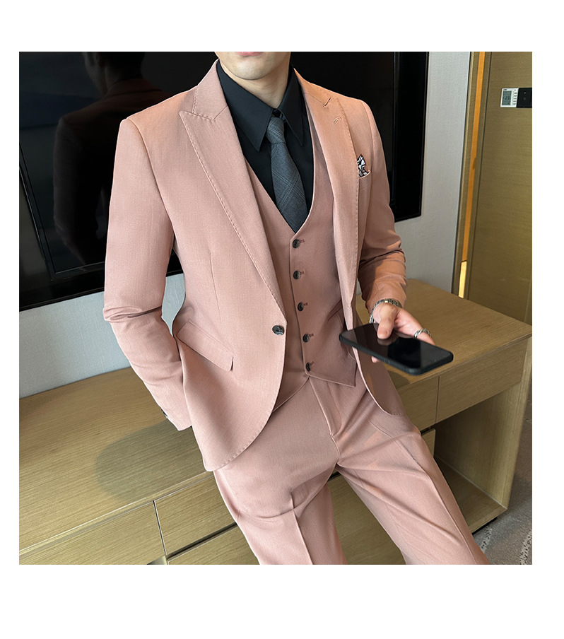 Moderner Herren Anzug 3-teiliges Business Set Sakko Weste Hose_voghion.com