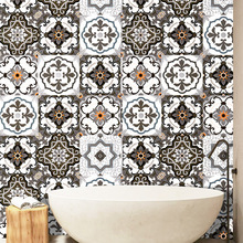 跨境复古民族风墙纸防水防油自粘墙围贴装饰家具玻璃卧室厨房墙贴