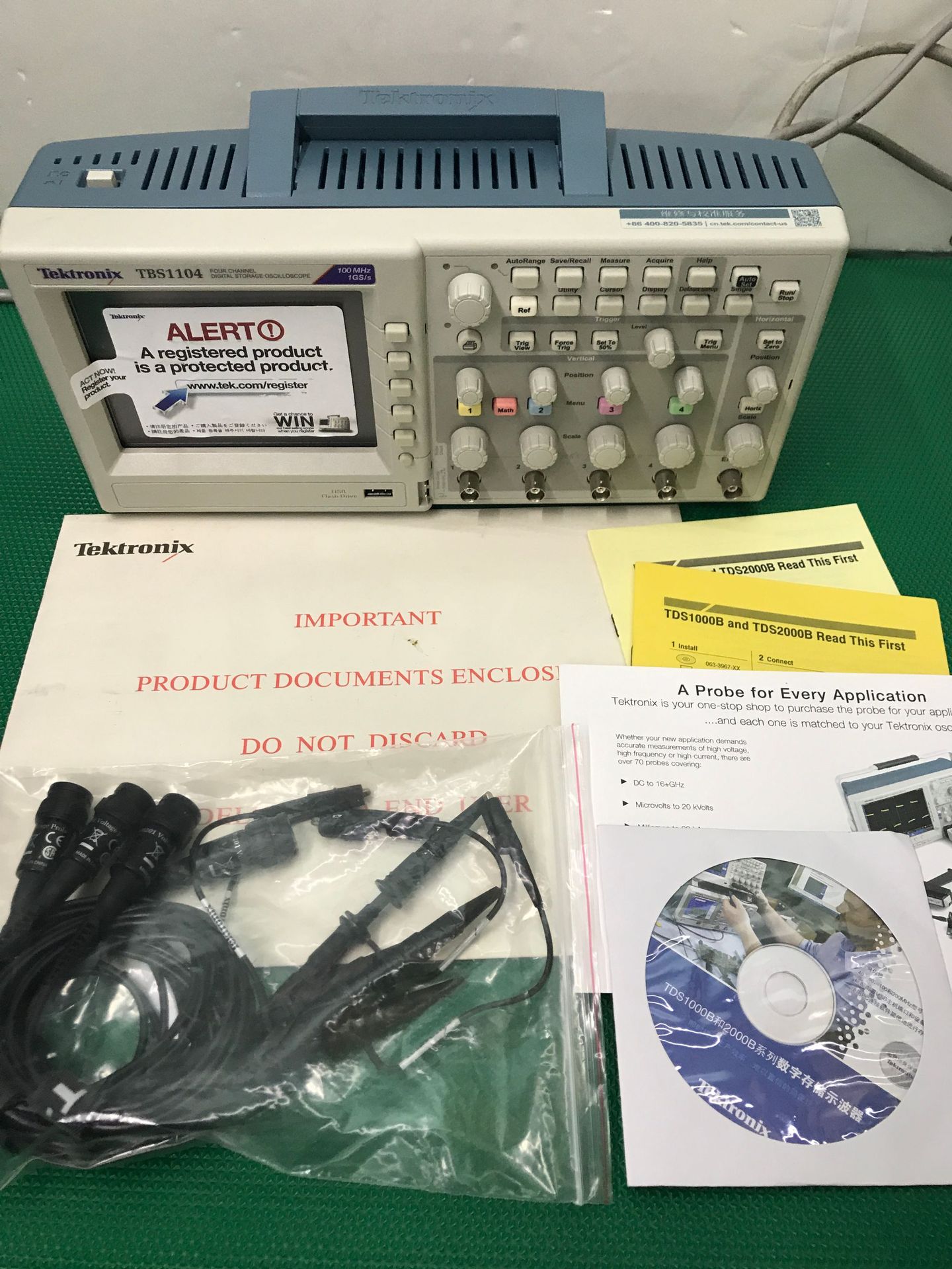 现货Tektronix泰克TBS1102B双通道1052B四通道TBS1104数字示波器