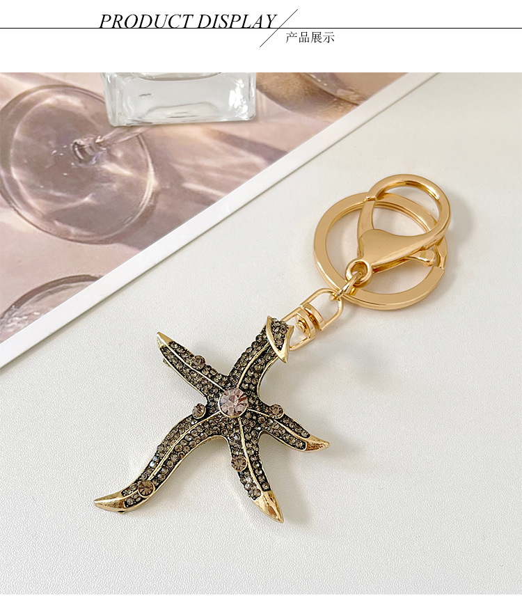 Modern Style Alloy Starfish Women's Bag Pendant Keychain display picture 2