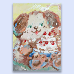 韓國friends系列奶油插畫小熊甜美色插畫海報小眾藝術