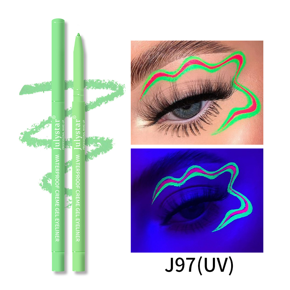 Julystar Colored UV fluorescent eyeliner Gel Pen is waterproof, oil-proof and does not smudge. It is a pearlescent eyeliner pen for cross-border beauty undefined