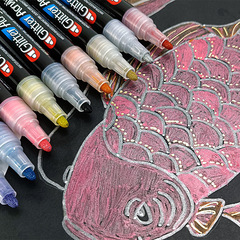 珠光丙烯馬克筆大容量不掉色繪畫套裝diy創作彩色油漆記號筆批發