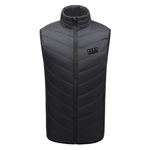 Cross-border New Smart Heated Vest, Stand-up Collar Charging Heating Vest, Warm-keeping Waistcoat, 17th District, Four-Control Electric Heating Garment