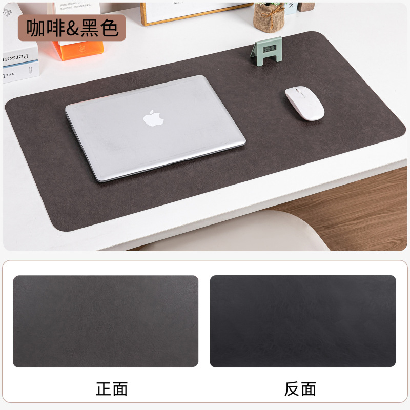 特大レトロ PU 牛革レザーマウスキーボードパッド滑り止め防水デスクパッド両面レザーライティングパッド|undefined
