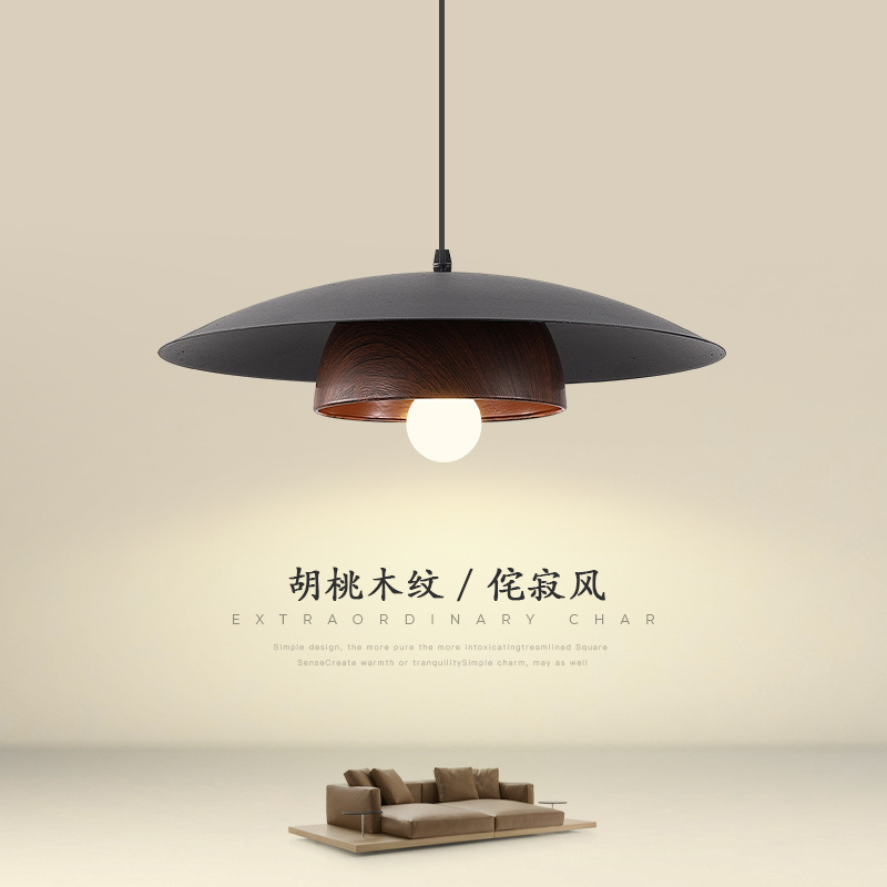 Candelabro de restaurante nuevo bar chino nogal antiguo nórdico minimalista zen nuevo candelabro LED pequeño