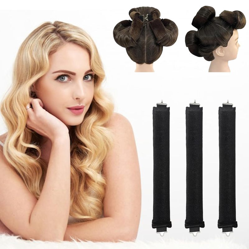 国境を越えた人気の3フックラバーカーリングツール、ノンヒートヘアアイロン、ビッグウェーブヘアカーリングツール、スリーピングヘアカーリングツール|undefined