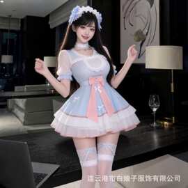 性感网纱透胸软糯纯欲甜美女仆装情趣内衣女佣制服免脱套装V311