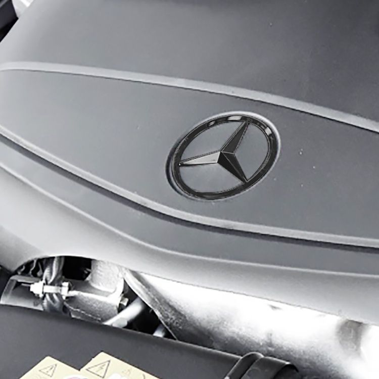 Suitable for Mercedes-Benz modified engines, black three-pronged star hood sticker, C E S-class CLA GLC logo