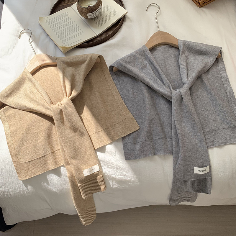 Primavera y verano de mujer chapa rayas de protección solar fabricantes de aire acondicionado de punto directo de moda collar falso pequeño hombro