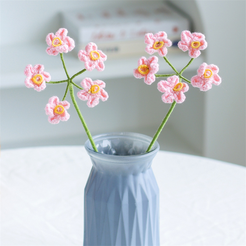 クロスボーダーの手編みの完成品の小さい花束は花の毛糸のメリヤスの花束を模倣します。|undefined