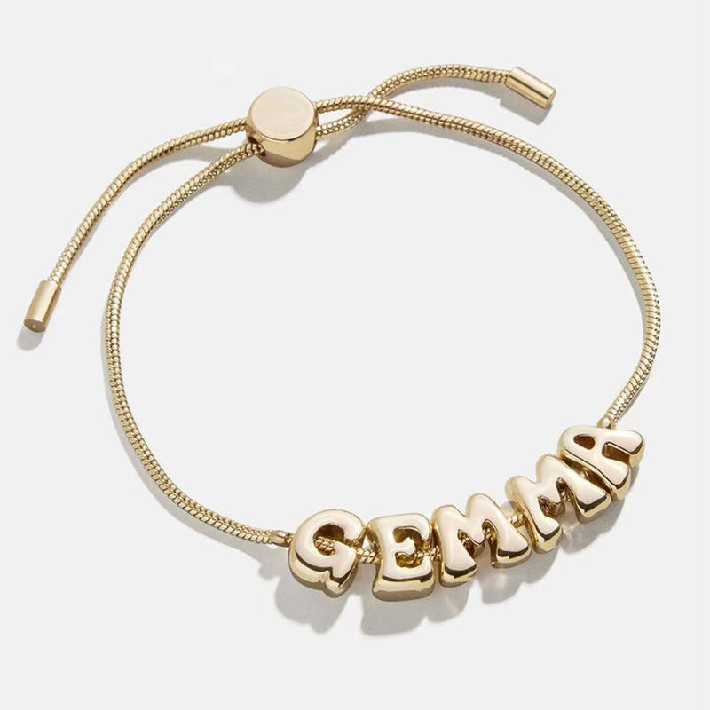Cross-border fashion hot selling 26 letters independent creative DIY group bracelet plated 18k real gold high-grade jewelry