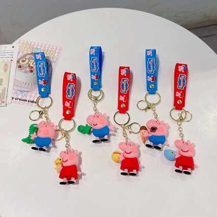 Cartoon Silicone Pig Keychain Pendant, Backpack and Car Small Pendant Doll, Cute Creative Couple Keychain Decoration