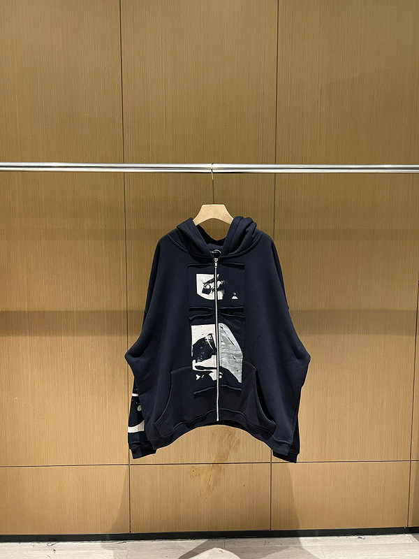 ERD麦当娜舞女插画拼接贴布水洗做旧男女潮牌宽松拉链连帽衫卫衣|undefined