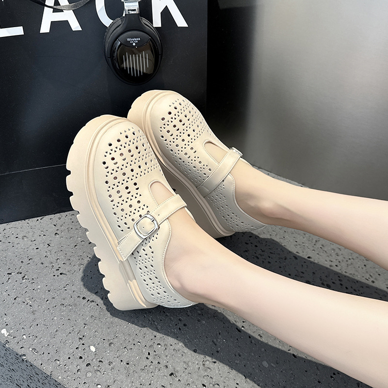 Thick-Soled Height-Increasing Roman Sandals 2025 Hollow-Out Platform Clogs with Closed-Toe Soft Sole for Women Thick-Soled Height-Increasing Roman Sandals 2025 Hollow-Out Platform Clogs with Closed-Toe Soft Sole for Women