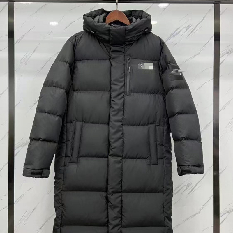 Long down Jacket North Face High Version Over-The-Knee Hooded White Duck down Jacket Winter Warm Windproof and Coldproof for Men and Women
