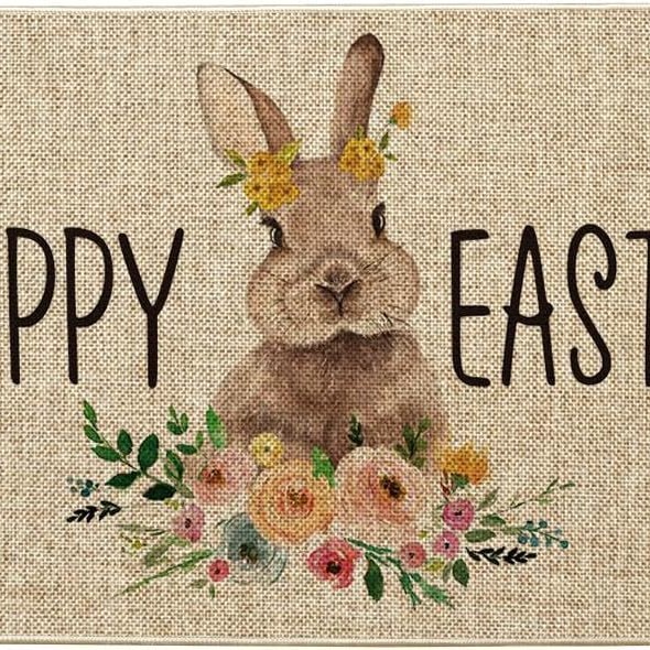 Transfronterizo de Amazon conejo de Pascua alfombra de piso decorativa Flor de camión alfombra de puerta de interior y exterior alfombra de pie de pasillo al por mayor