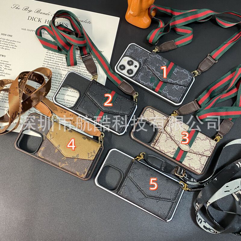 Iphone1413Por Max Mobile Phone Case Card Holder Shoulder Strap Pocket Holder Luxury High-End Mobile Phone Case Iphone1413Por Max Mobile Phone Case Card Holder Shoulder Strap Pocket Holder Luxury High-End Mobile Phone Case